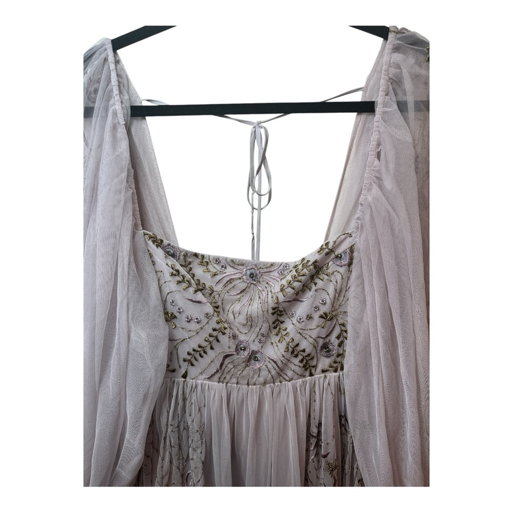 Anthropologie Dusty Lavender Embroidered Maxi Dress - Picture 8 of 12